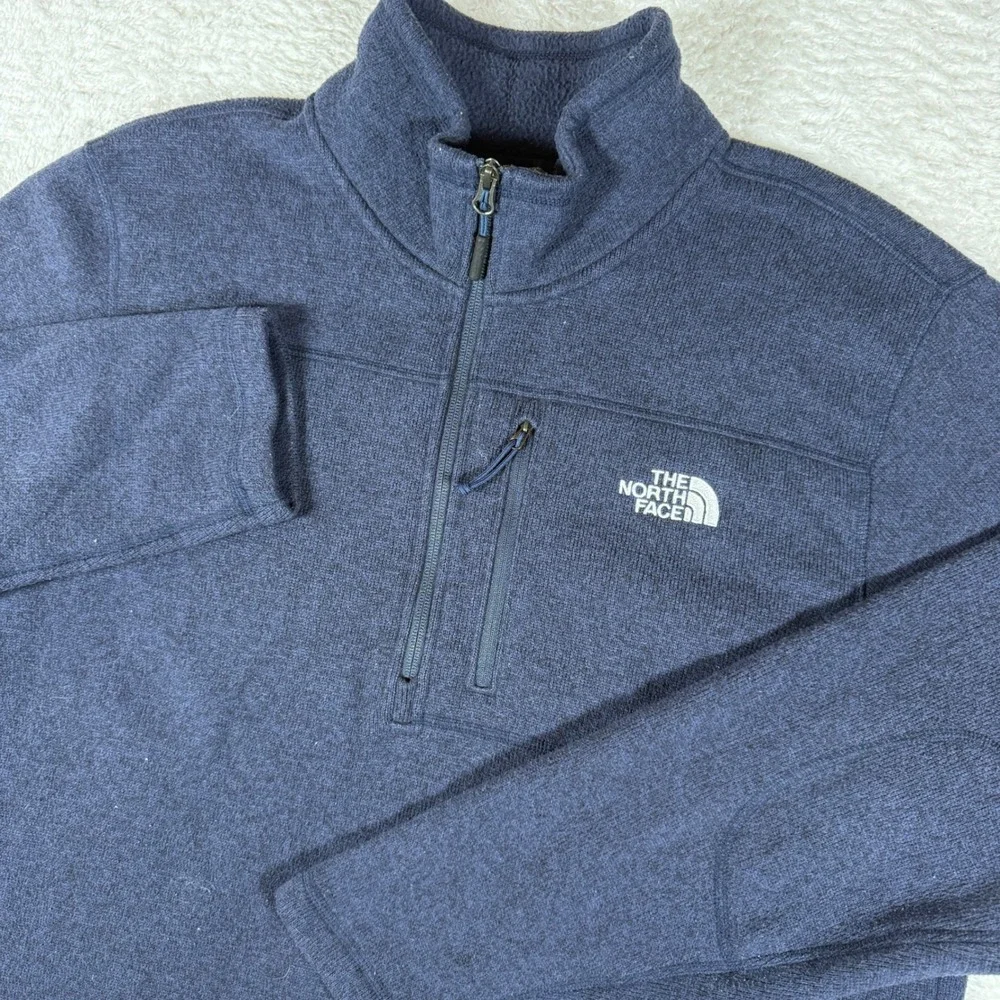 The North Face Gordon Lyons Mens XL Navy Blue 1/4 Zip L/S Fleece Pullover